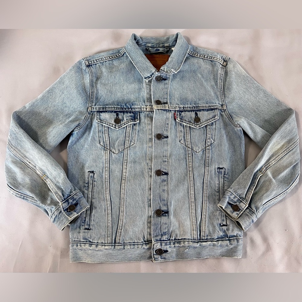 Levis Jacket Mens Sz Small Blue Vintage Premium Jean‎ Denim Trucker Cotton